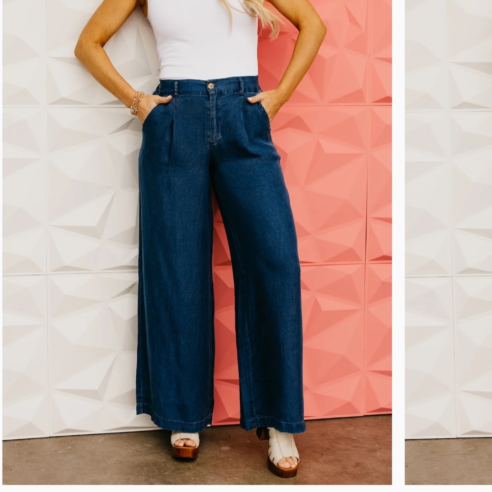 Wide Leg Denim Jeans
